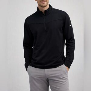 Nike Golf Black Quarter Zip Pullover Medium Performance Activewear